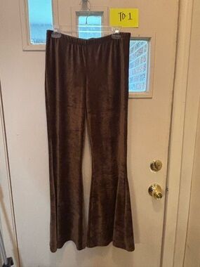 Women’s Brown Velour Flare Pants